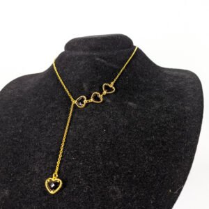 Colar 4 Corações Preto