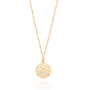 Gargantilha Banhada a Ouro 18K fio Singapura Branco