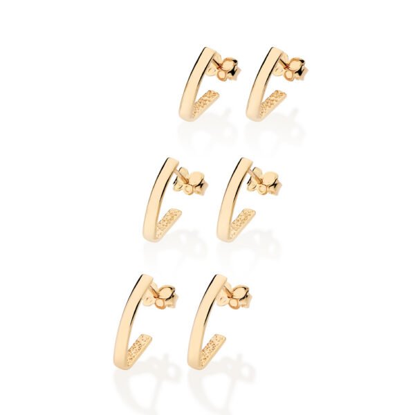 Brinco Meia Argola Banhado a Ouro 18K - Image 2