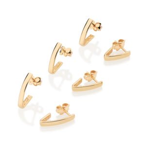Brinco Meia Argola Banhado a Ouro 18K